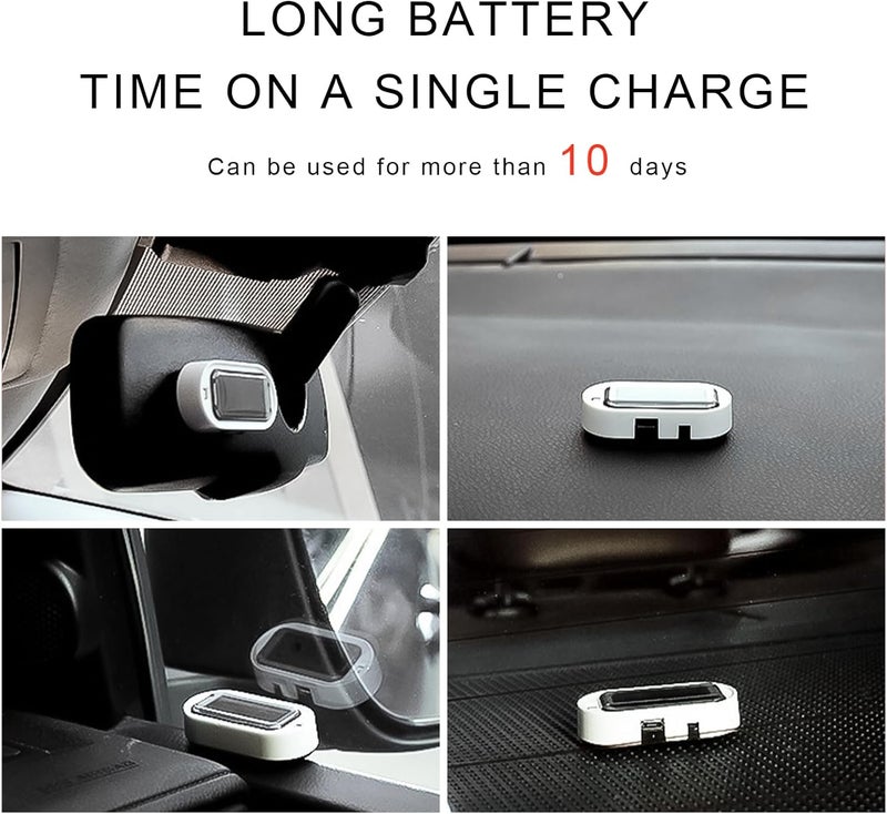 NYTKL 2PCS Car Solar Power Simulated Dummy Alarm, Anti-Theft Car Warning Light Fake Lamp with Light Sensor, Automotive Interior LED Flashing Security Lights with USB Charger Port (Red) - Image 4